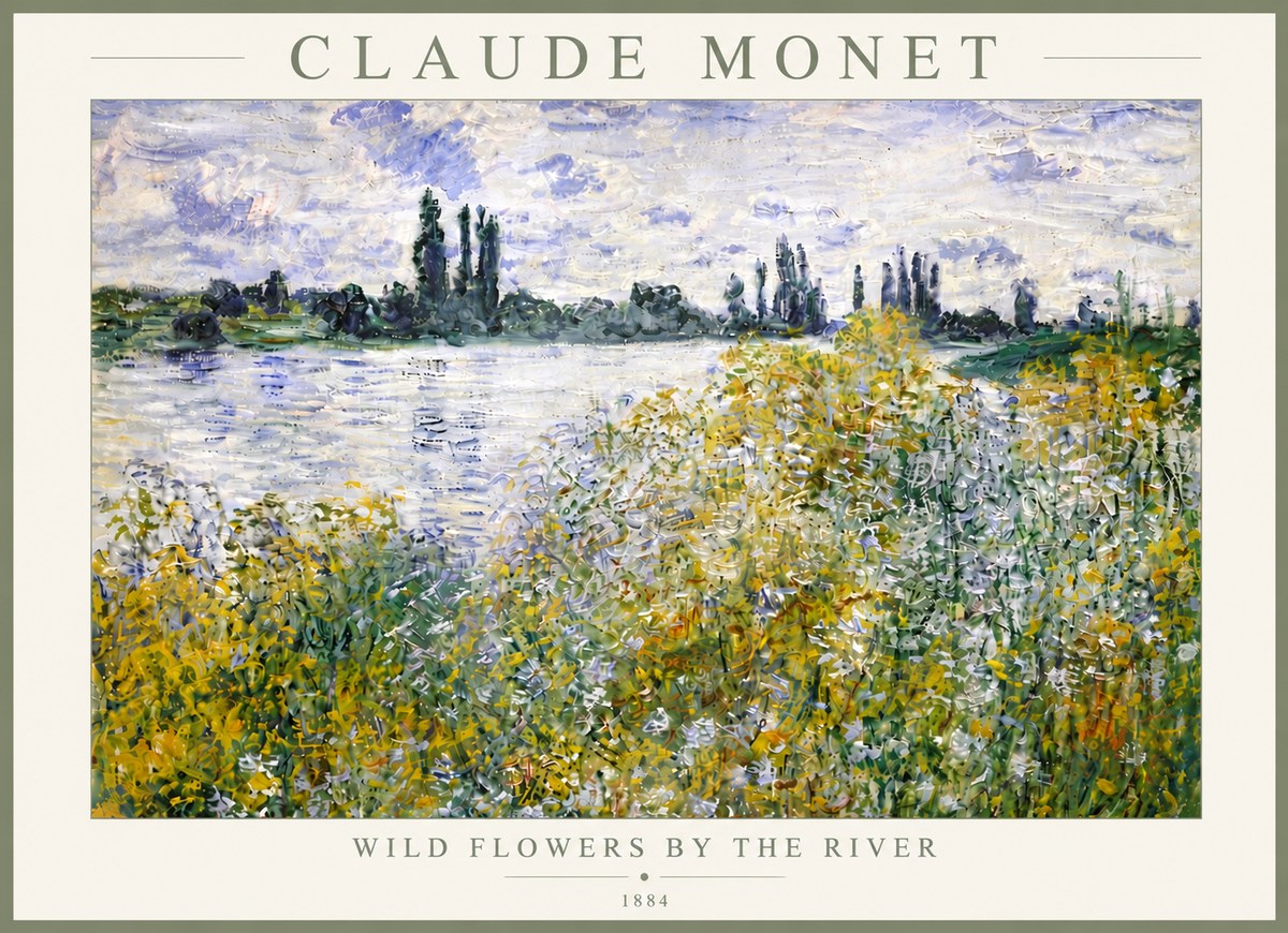 Monet Wild Flowers by the River No6 - Affiche