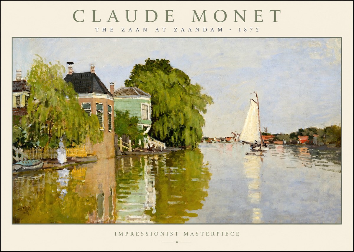 Monet The Zaan at Zaandam No2 - Affiche