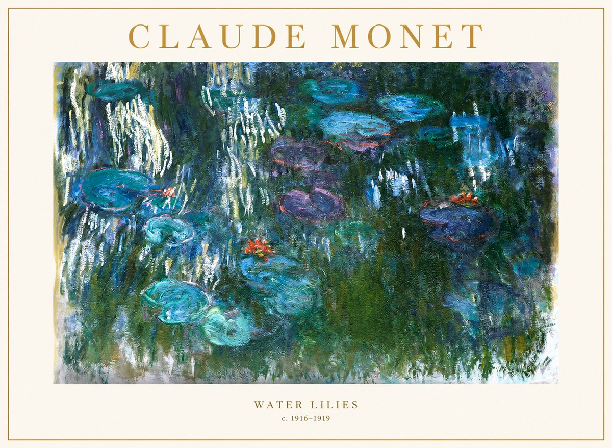 Monet Water Lilies IV No1 - Affiche