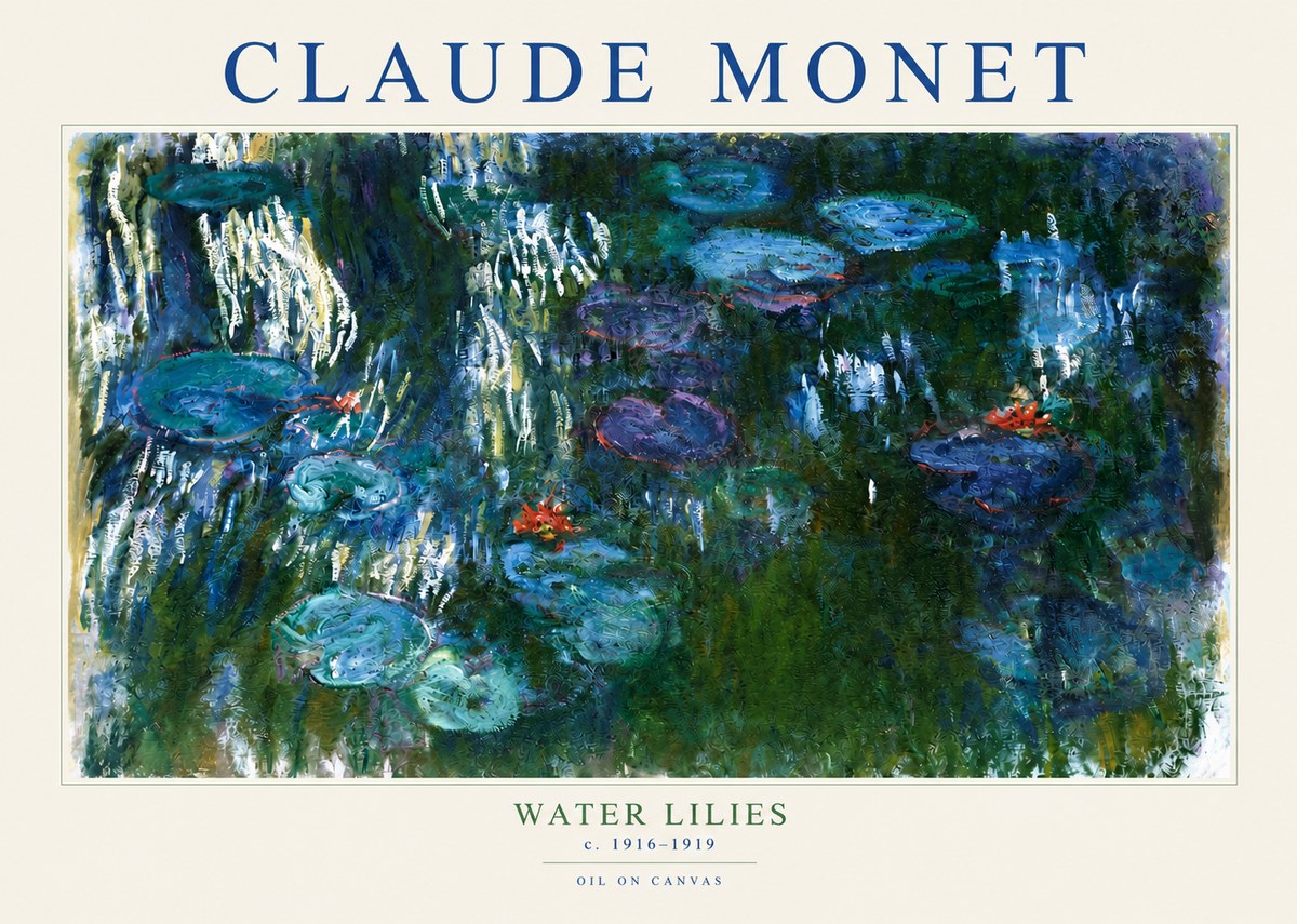 Monet Water Lilies IV No3 - Affiche