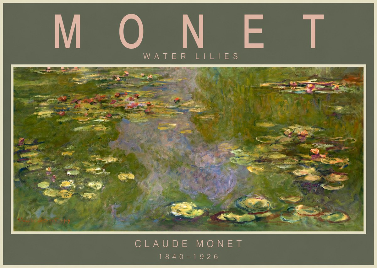 Monet Water Lilies V No3 - Affiche