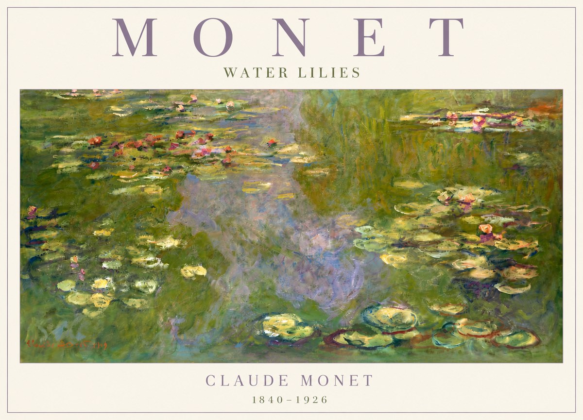 Monet Water Lilies V No4 - Affiche