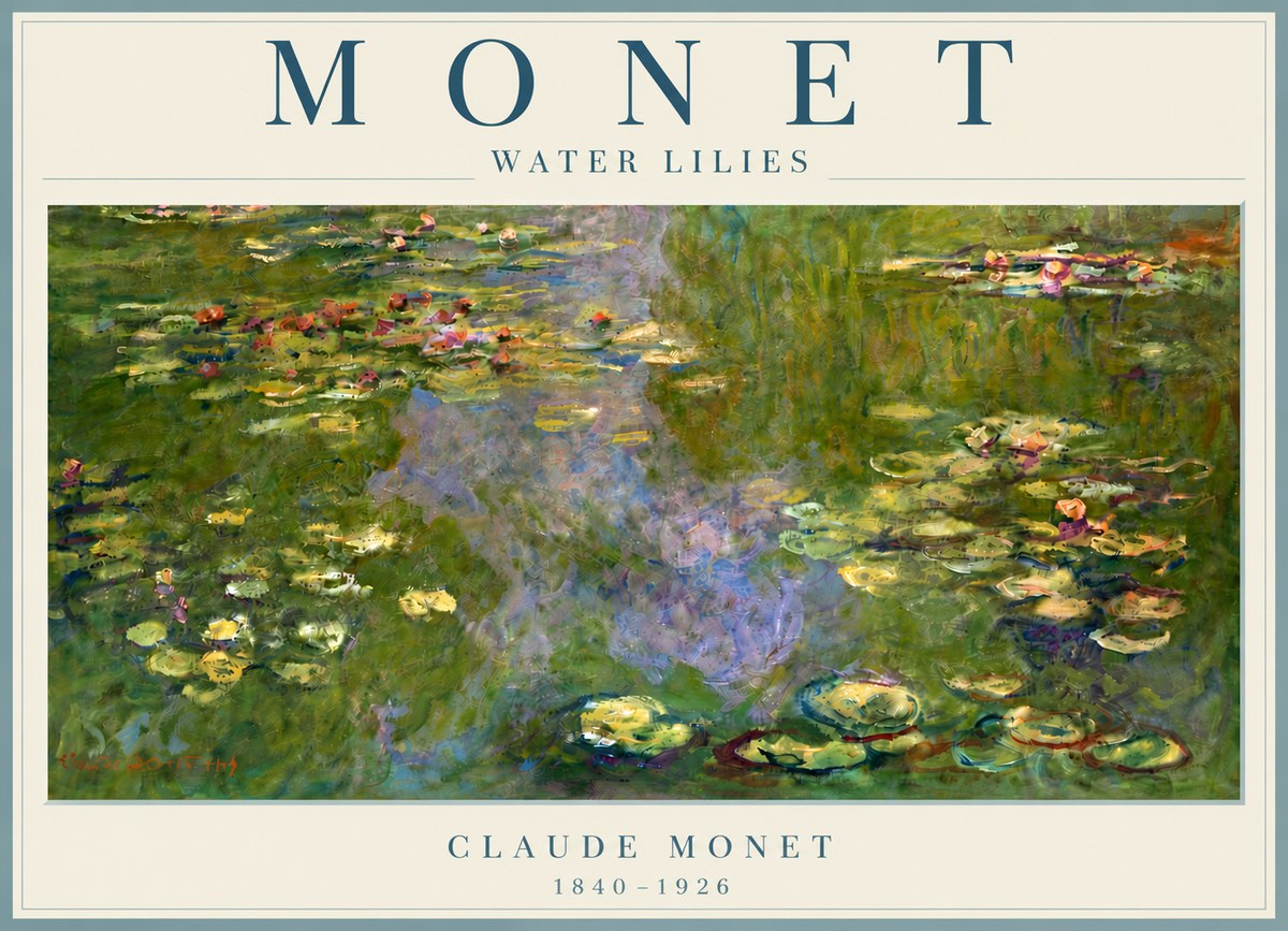 Monet Water Lilies V No6 - Affiche