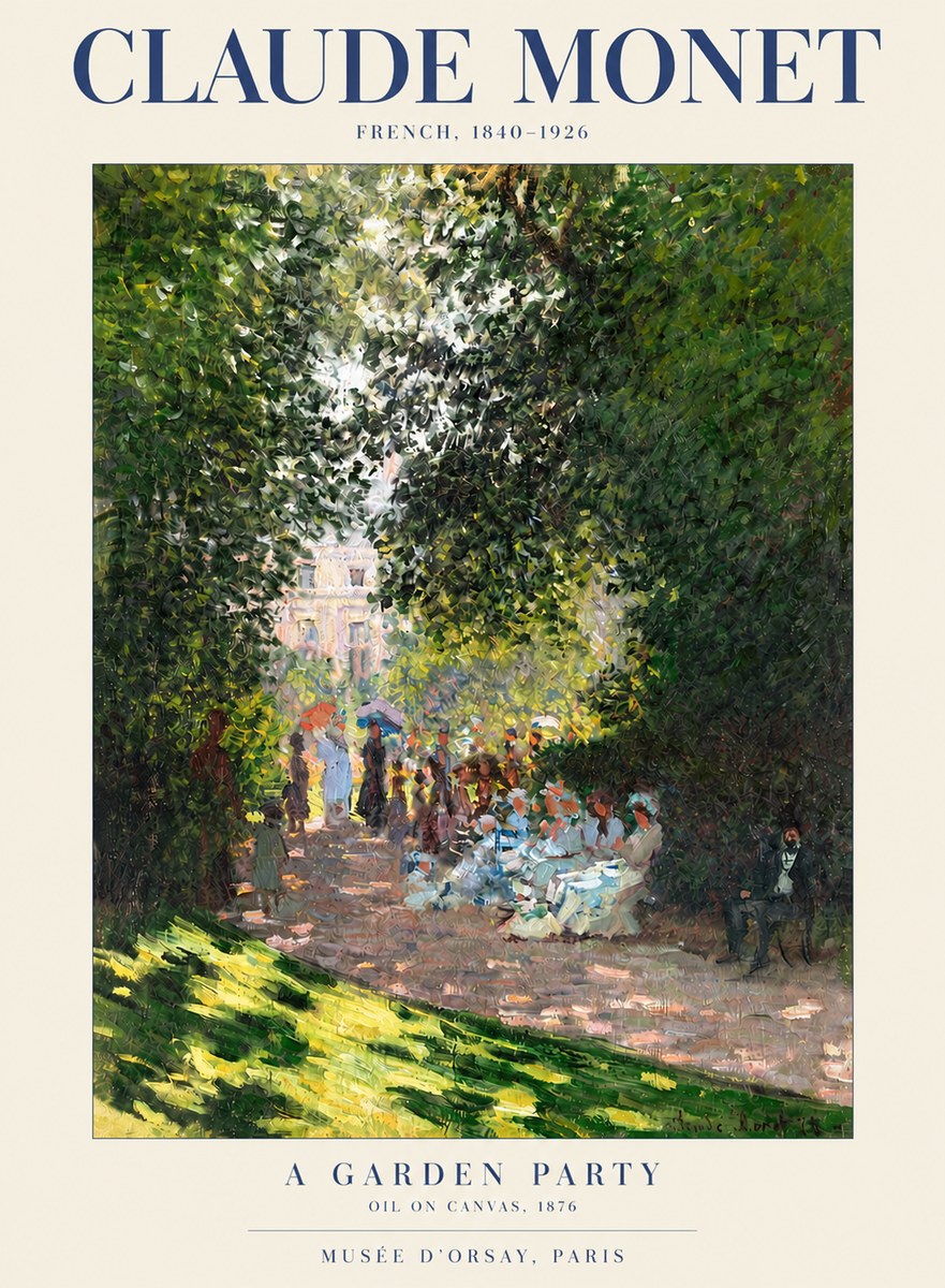 Monet A Garden Party No3 - Affiche