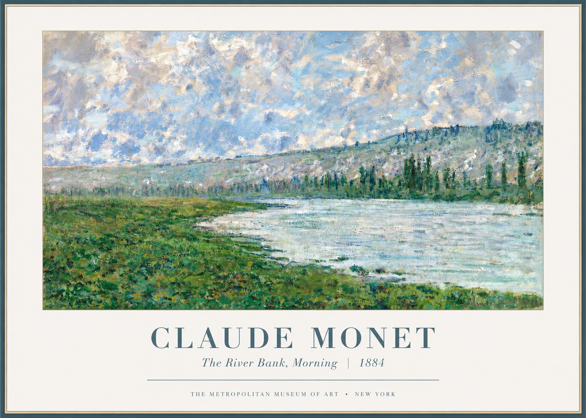 Monet The River Bank, Morning No2 - Affiche