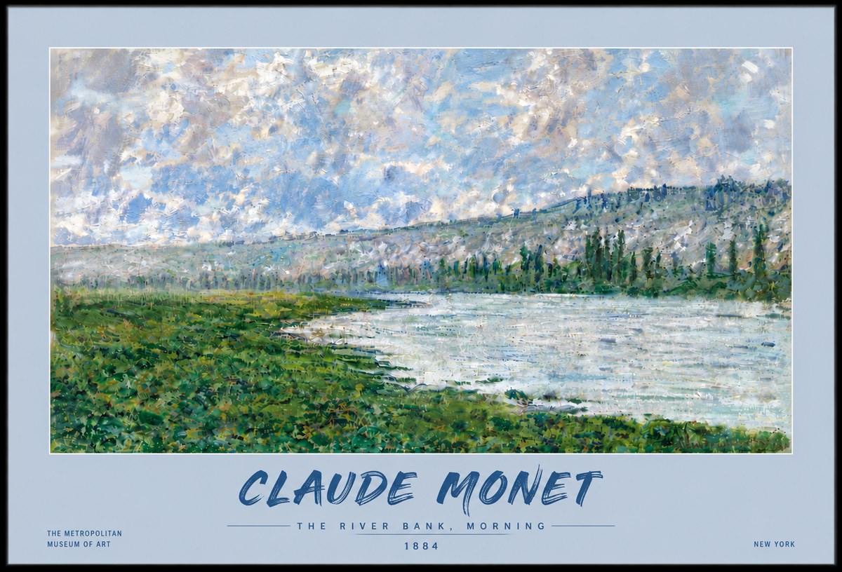 Monet The River Bank, Morning No5 - Affiche
