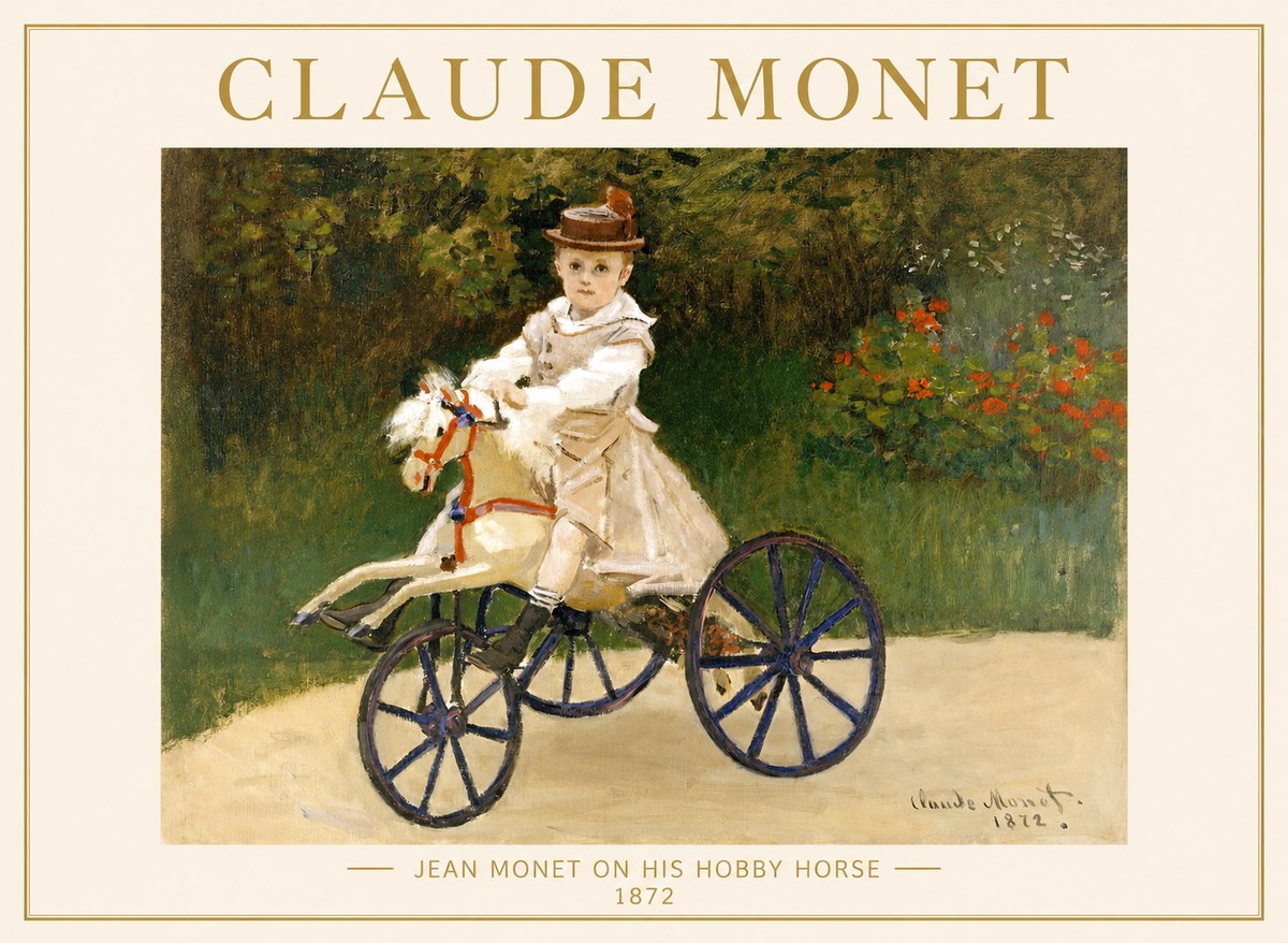 Monet Jean Monet on His Hobby Horse No1 - Affiche