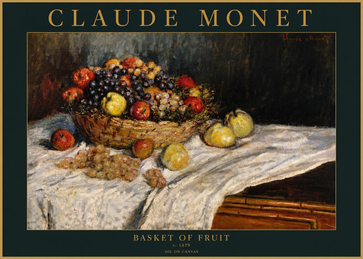 Monet Basket of Fruit No4 - Affiche