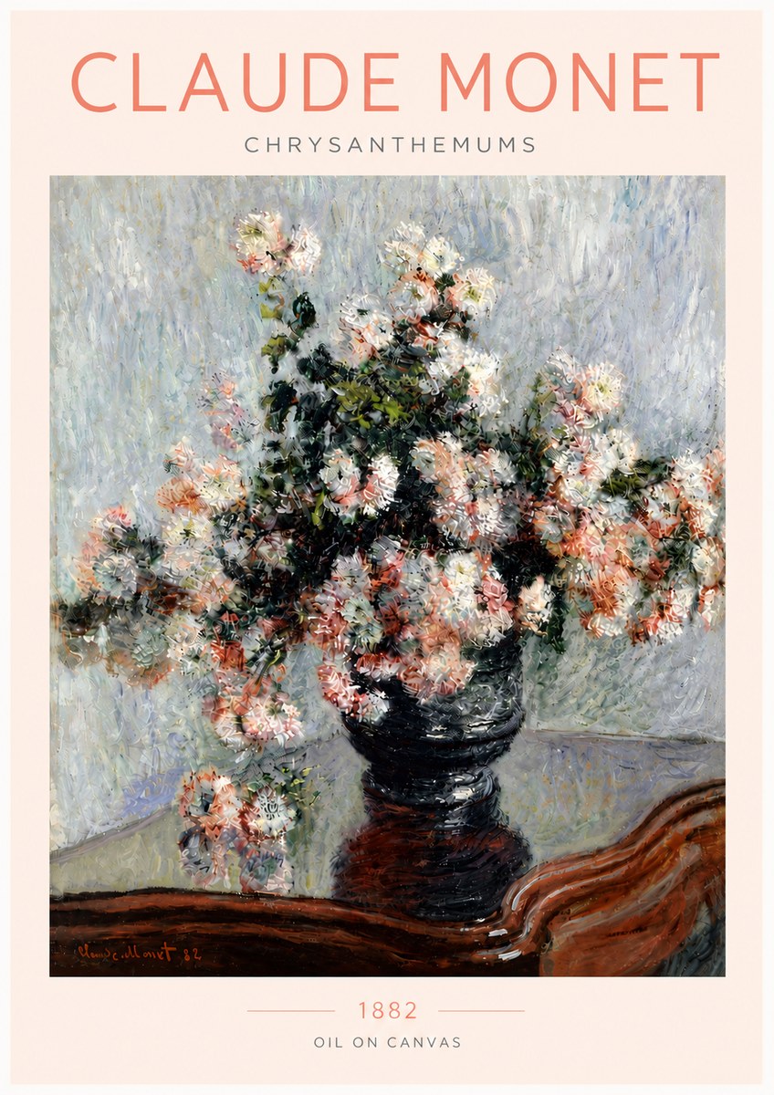 Monet Chrysanthemums No4 - Affiche
