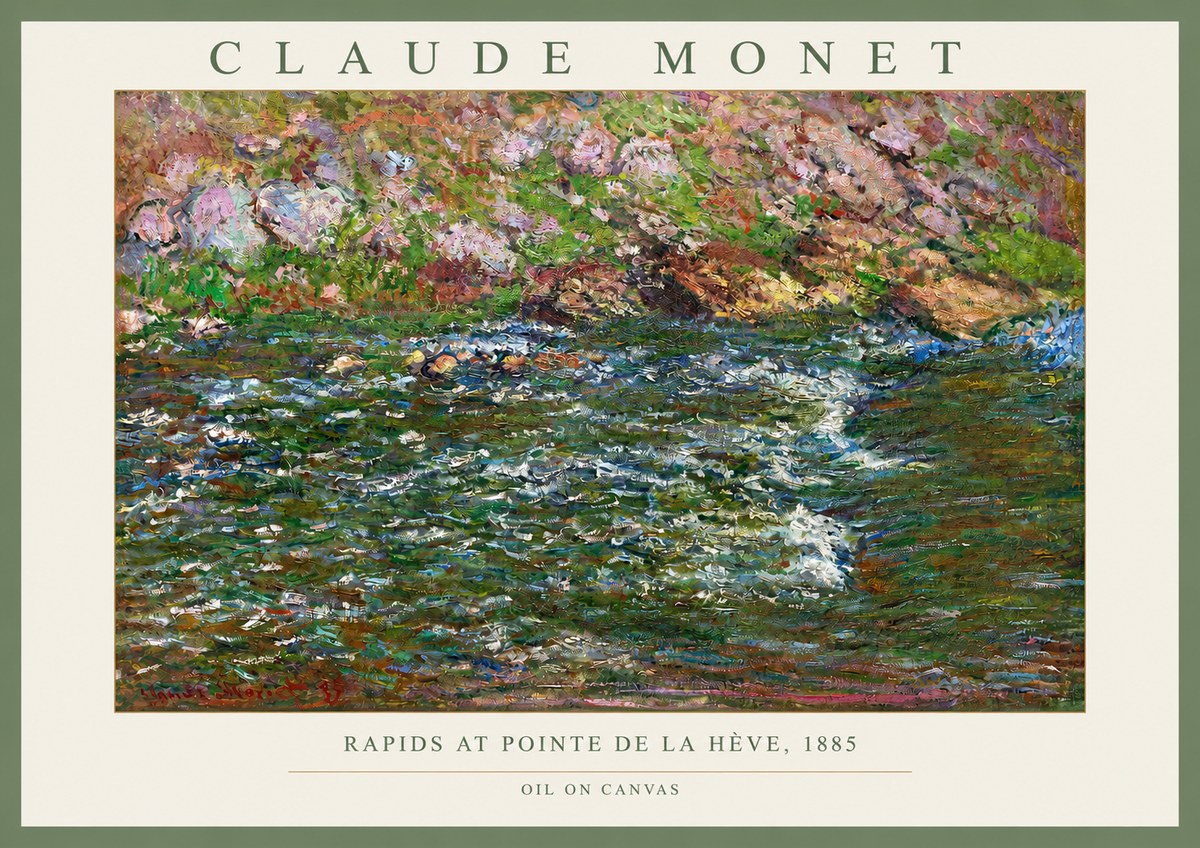 Monet Rapids at Pointe De La Hève, 1885 No2 - Affiche