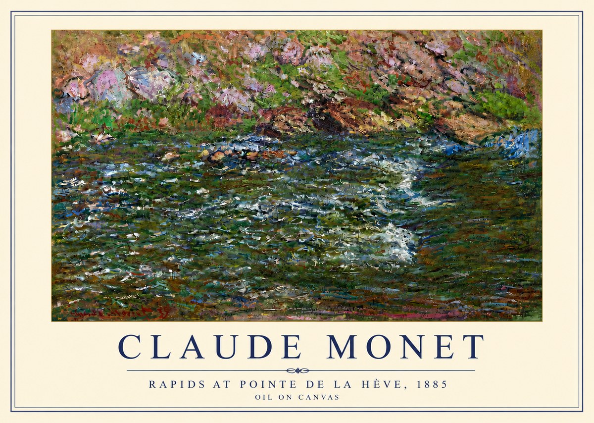 Monet Rapids at Pointe De La Hève, 1885 No5 - Affiche
