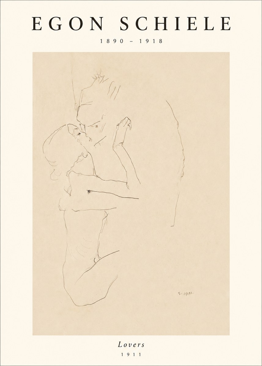 Schiele Lovers No1 - Affiche