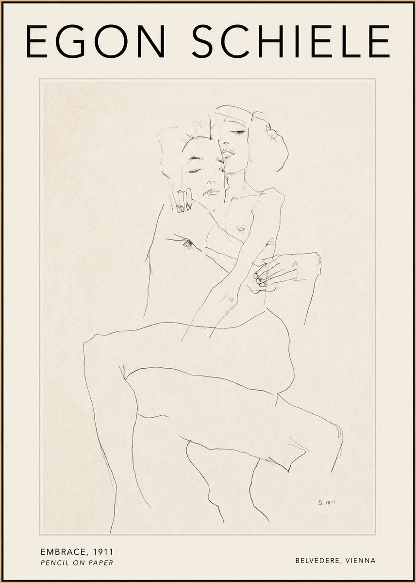 Schiele Embrace, 1911 No2 - Affiche