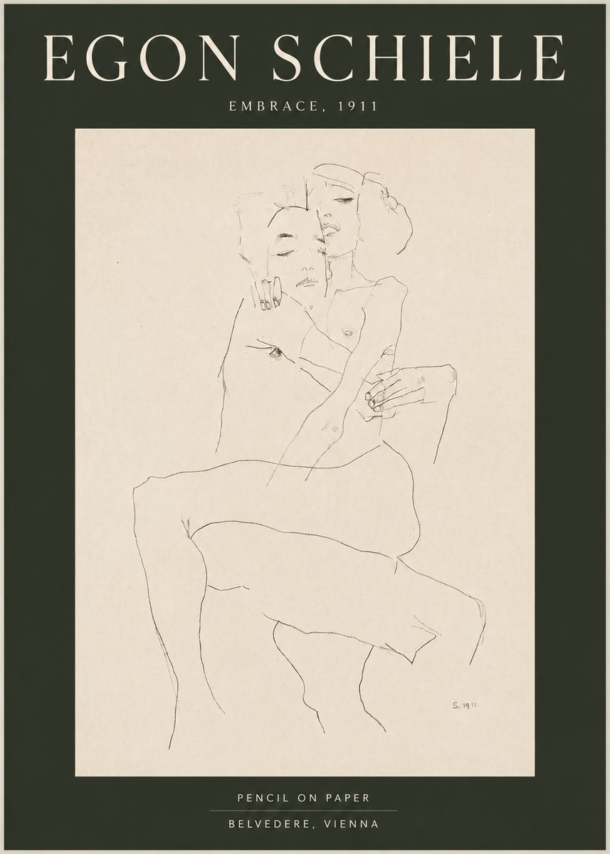 Schiele Embrace, 1911 No4 - Affiche