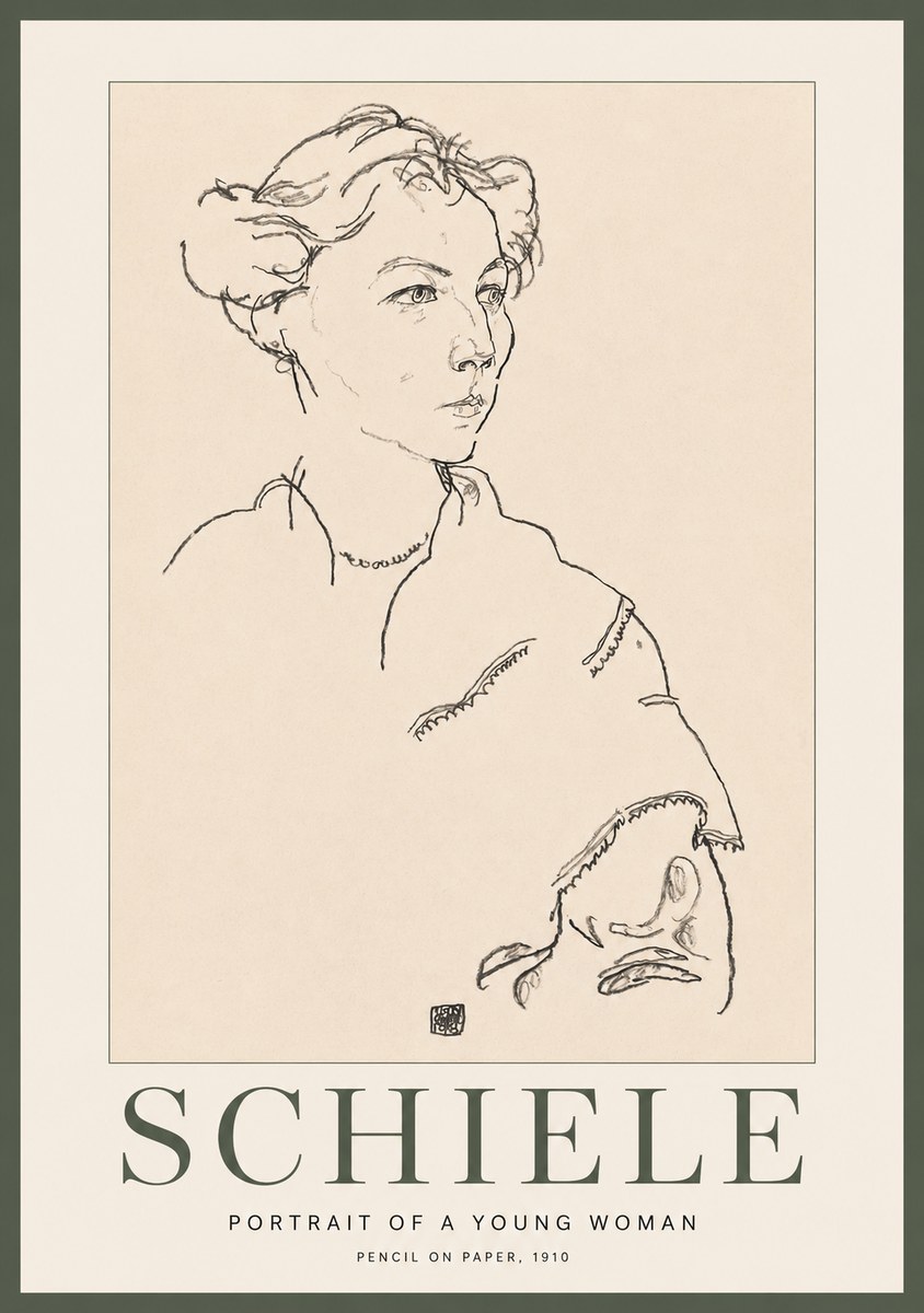 Schiele Portrait of a Young Woman No2 - Affiche