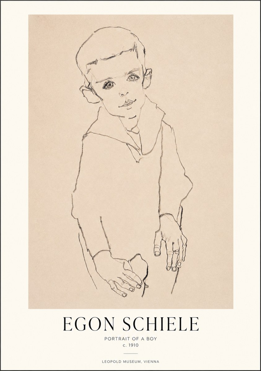 Schiele Portrait of a Boy No1 - Affiche