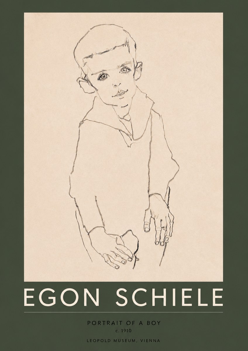 Schiele Portrait of a Boy No2 - Affiche