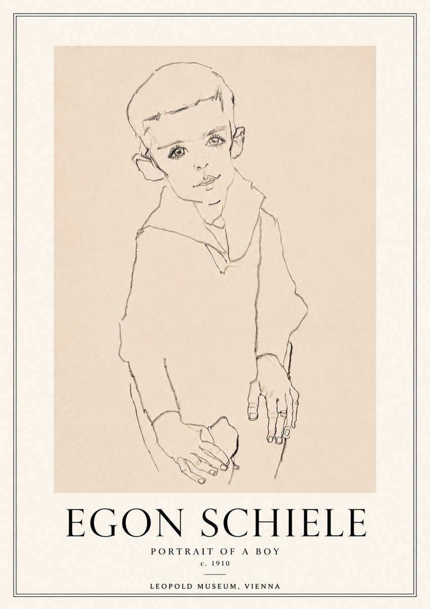 Schiele Portrait of a Boy No3 - Affiche