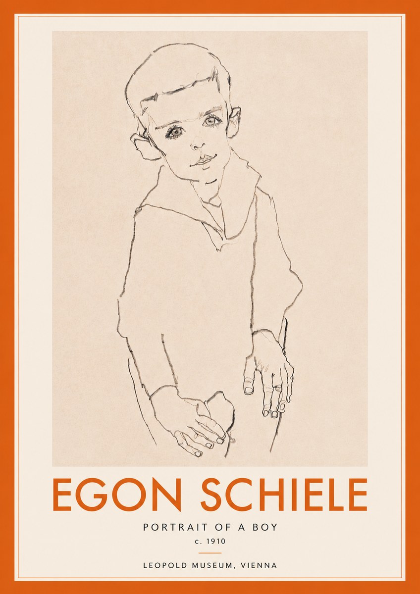 Schiele Portrait of a Boy No4 - Affiche