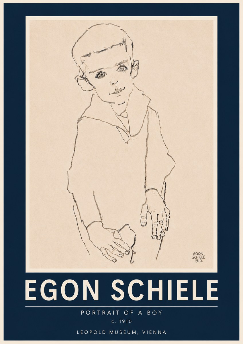 Schiele Portrait of a Boy No6 - Affiche