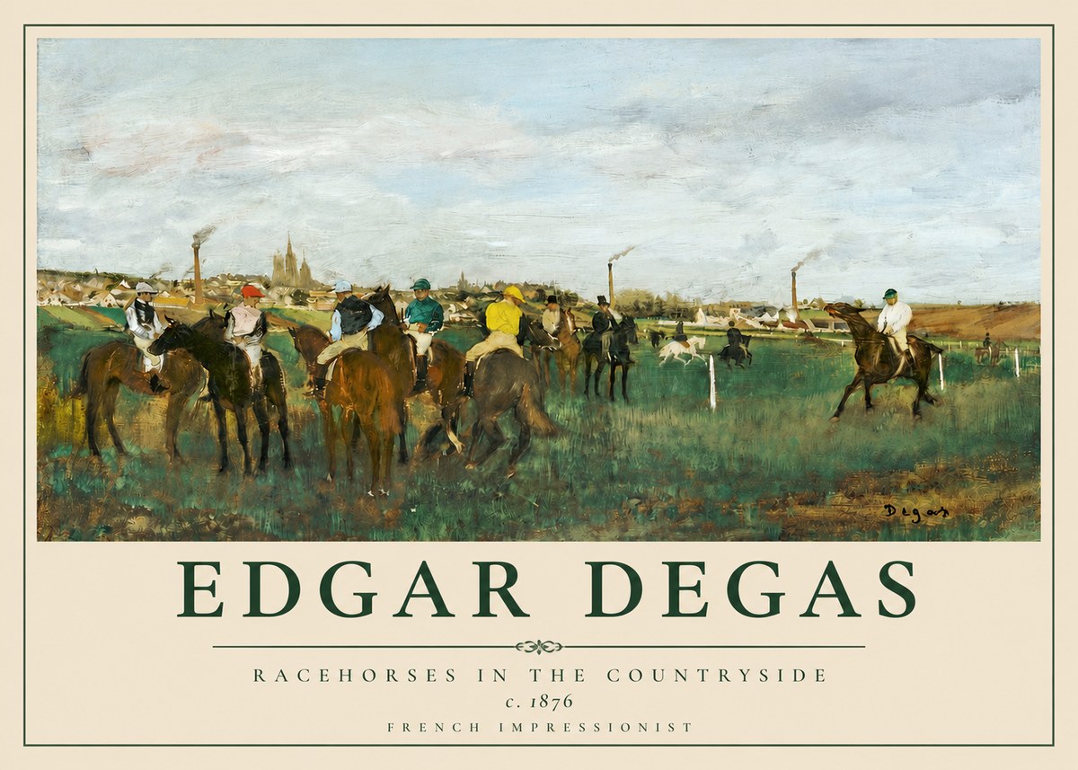 Edgar Degas Racehorses in the Countryside No2 - Affiche