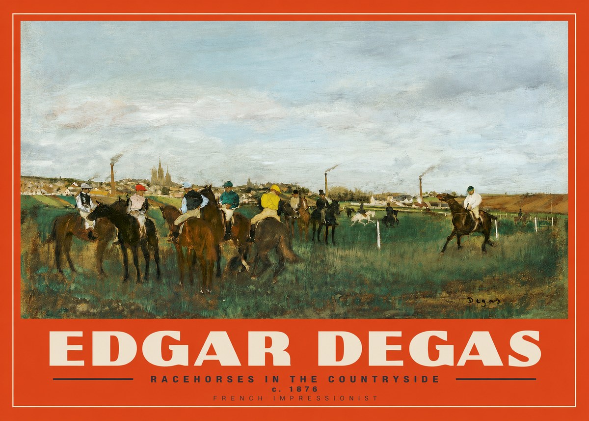 Edgar Degas Racehorses in the Countryside No3 - Affiche