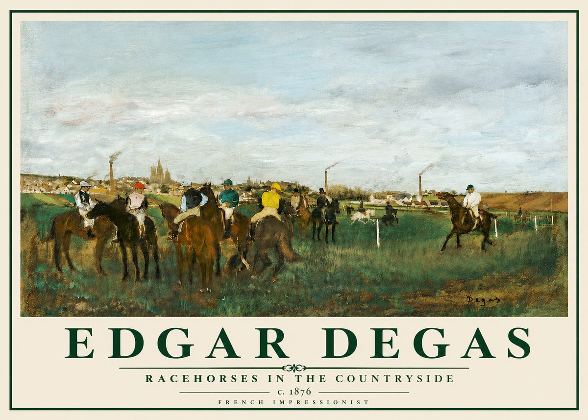 Edgar Degas Racehorses in the Countryside No5 - Affiche