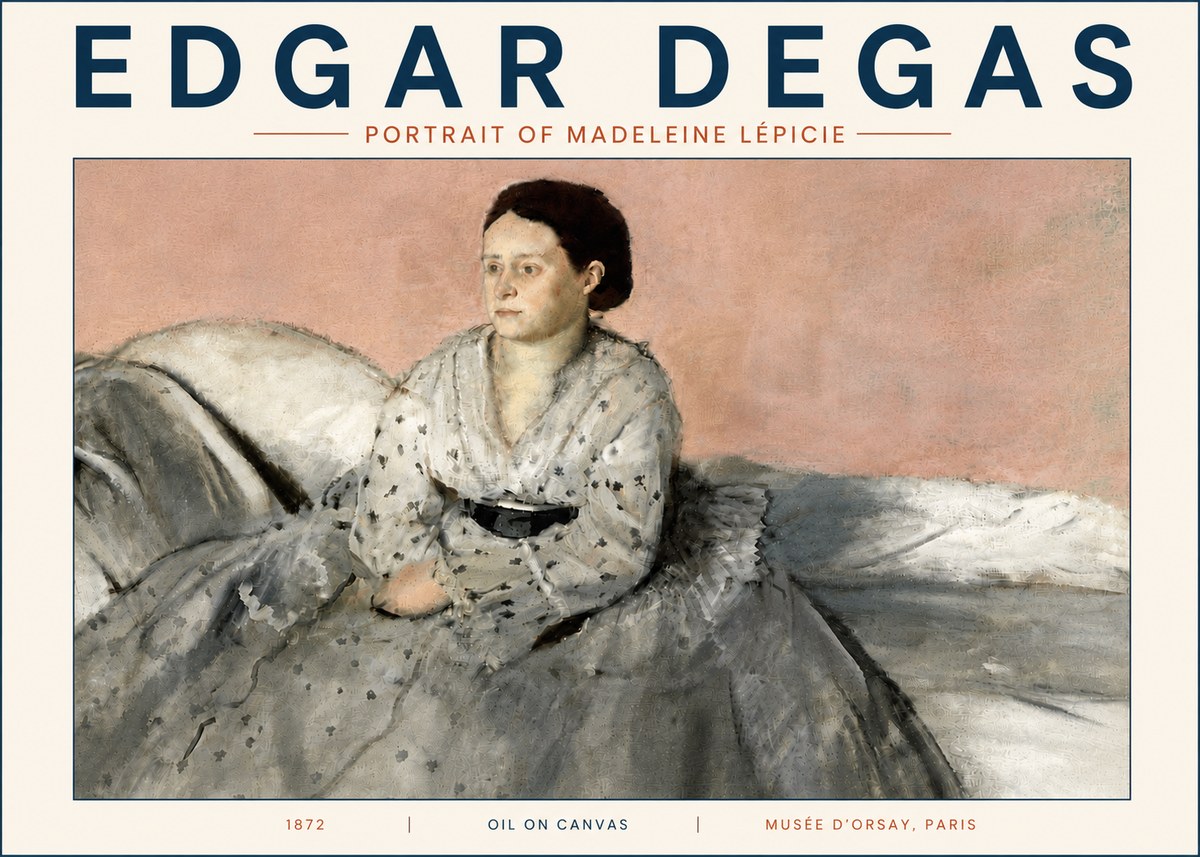 Edgar Degas Portrait of Madeleine Lépicie No6 - Affiche