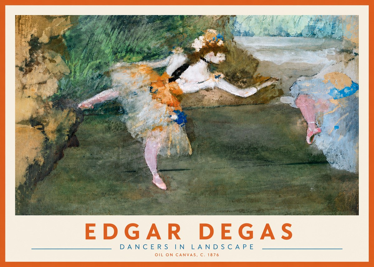 Edgar Degas Dancers in Landscape I No3 - Affiche