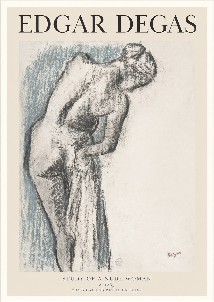Edgar Degas Study of a Nude Woman II No1 - Affiche