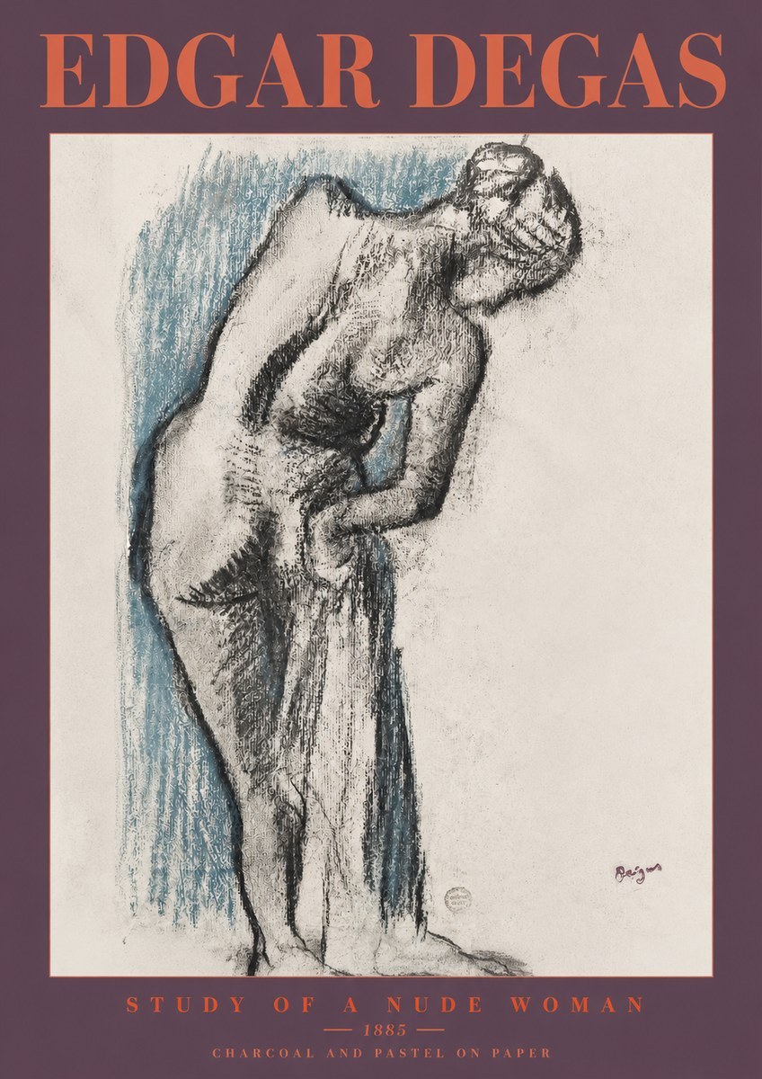 Edgar Degas Study of a Nude Woman II No2 - Affiche