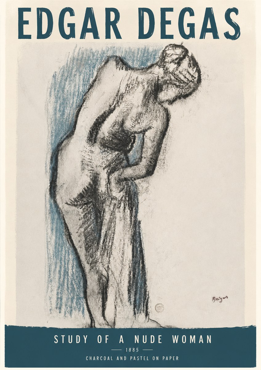 Edgar Degas Study of a Nude Woman II No3 - Affiche