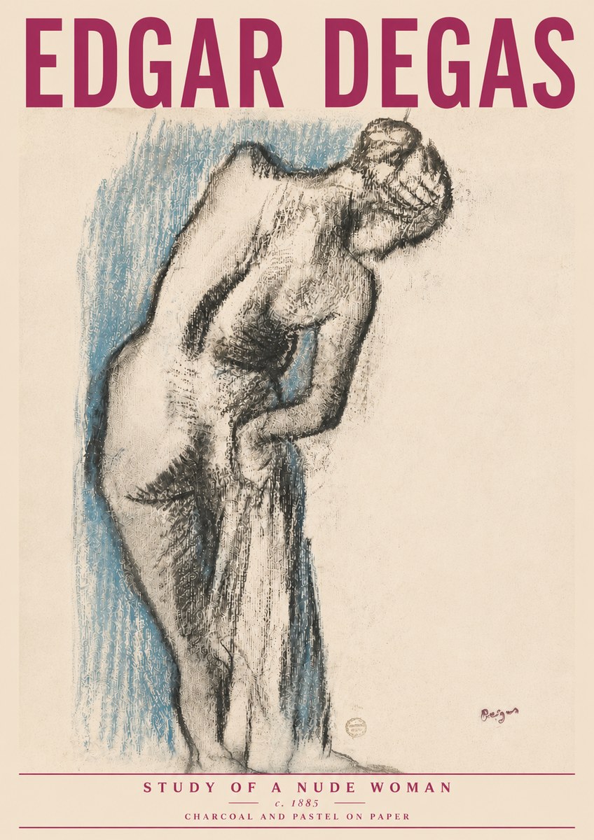 Edgar Degas Study of a Nude Woman II No4 - Affiche
