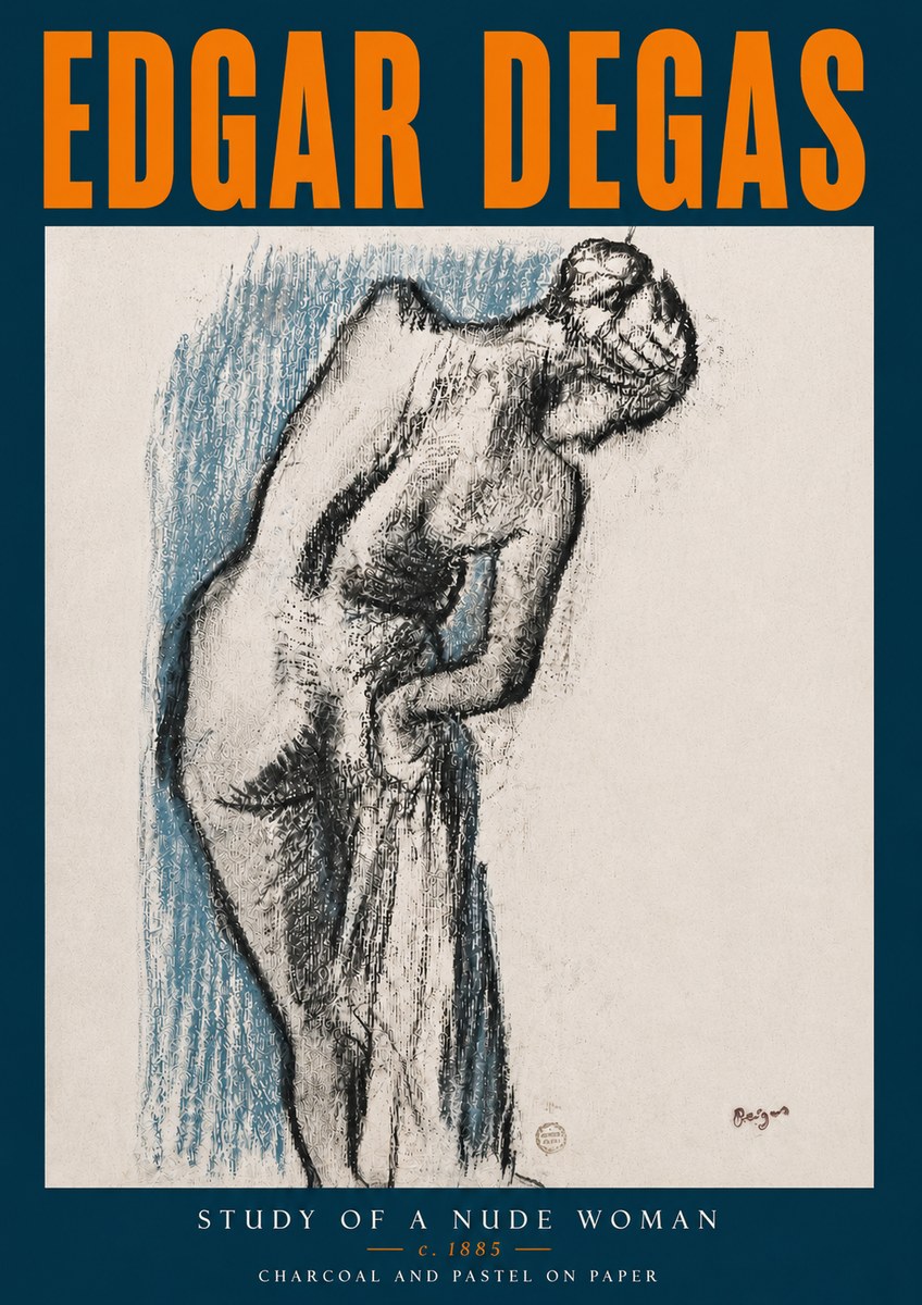 Edgar Degas Study of a Nude Woman II No5 - Affiche
