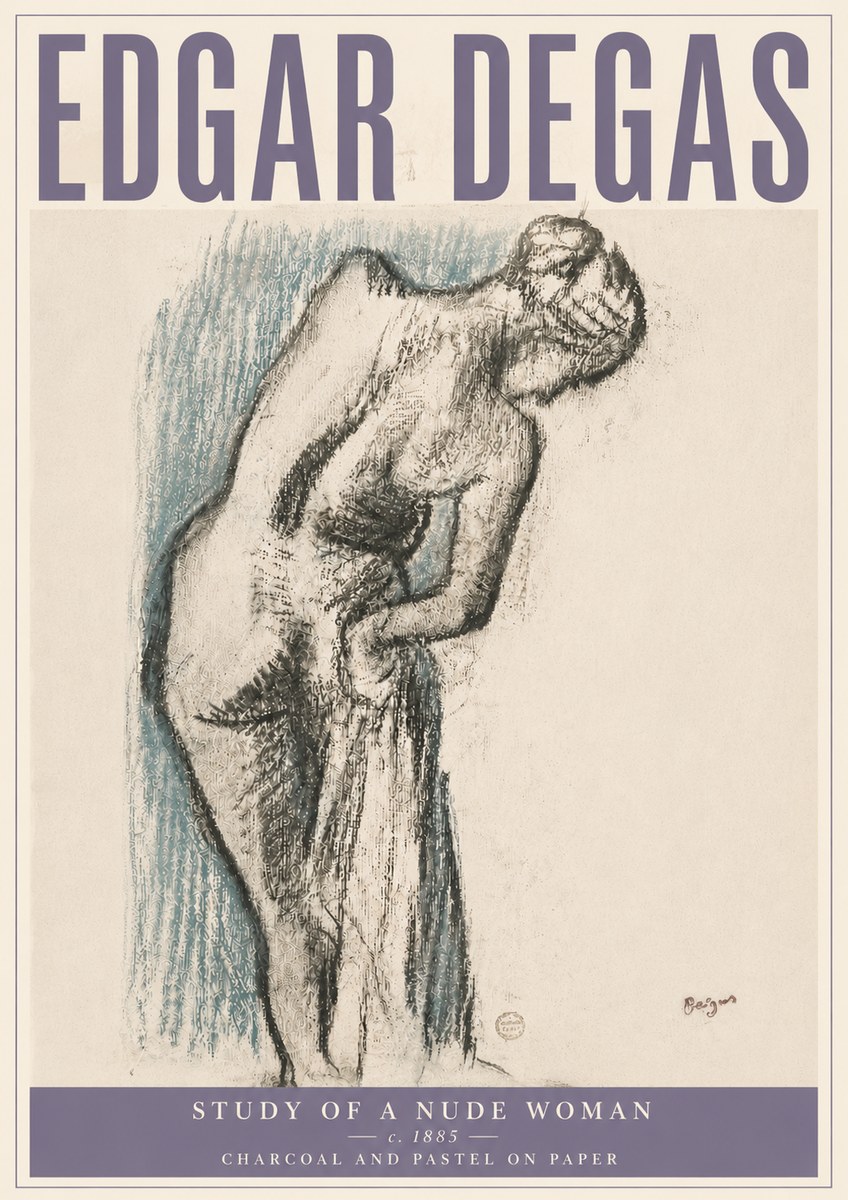 Edgar Degas Study of a Nude Woman II No6 - Affiche
