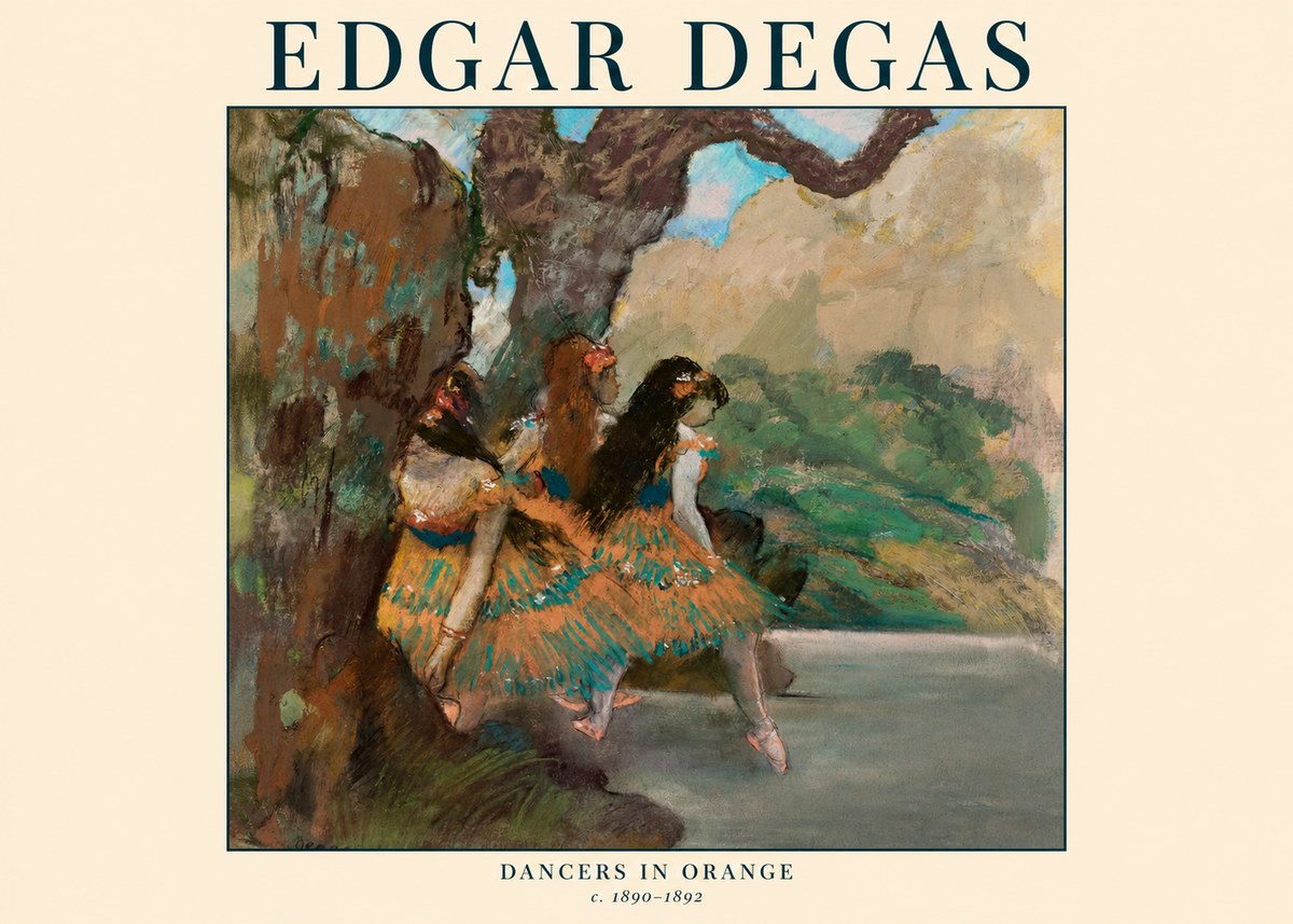 Edgar Degas Dancers in Orange No1 - Affiche