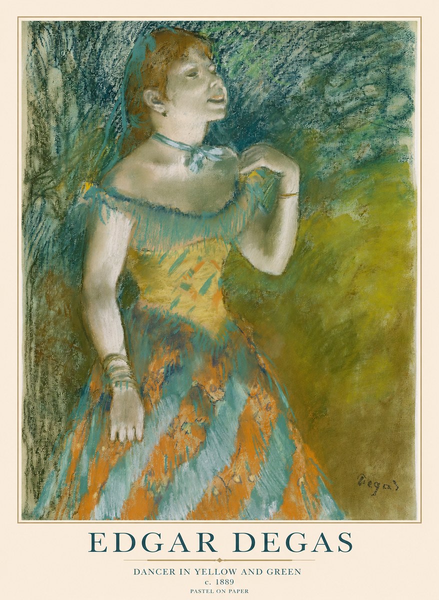 Edgar Degas Dancer in Yellow and Green No1 - Affiche
