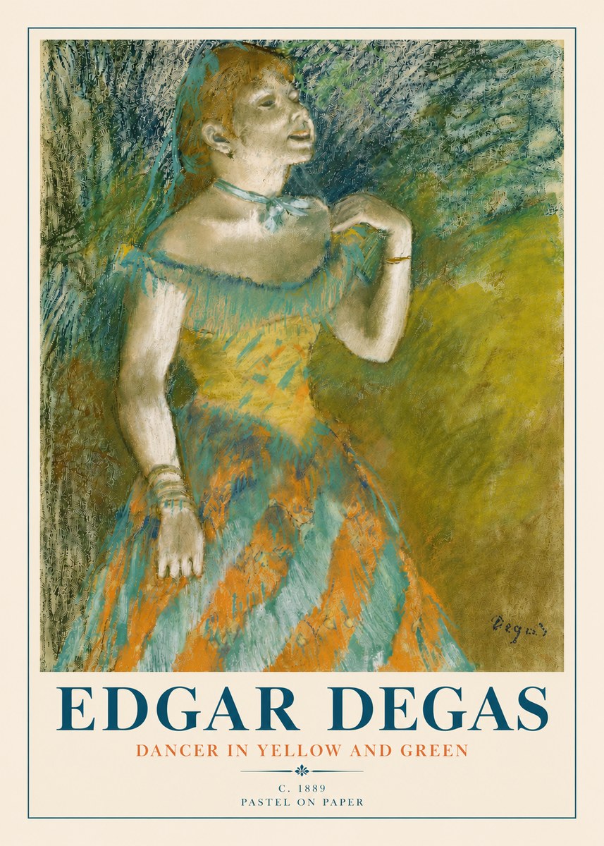 Edgar Degas Dancer in Yellow and Green No4 - Affiche