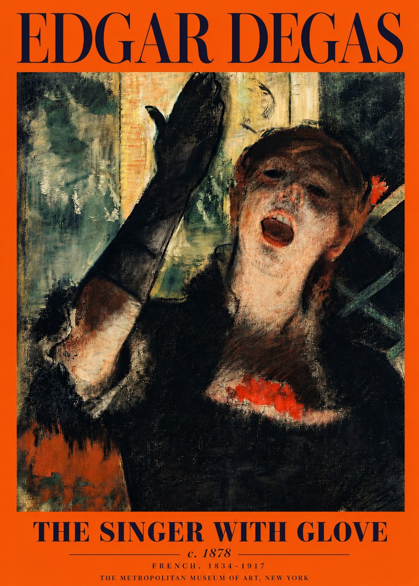Edgar Degas The Singer with Glove No3 - Affiche