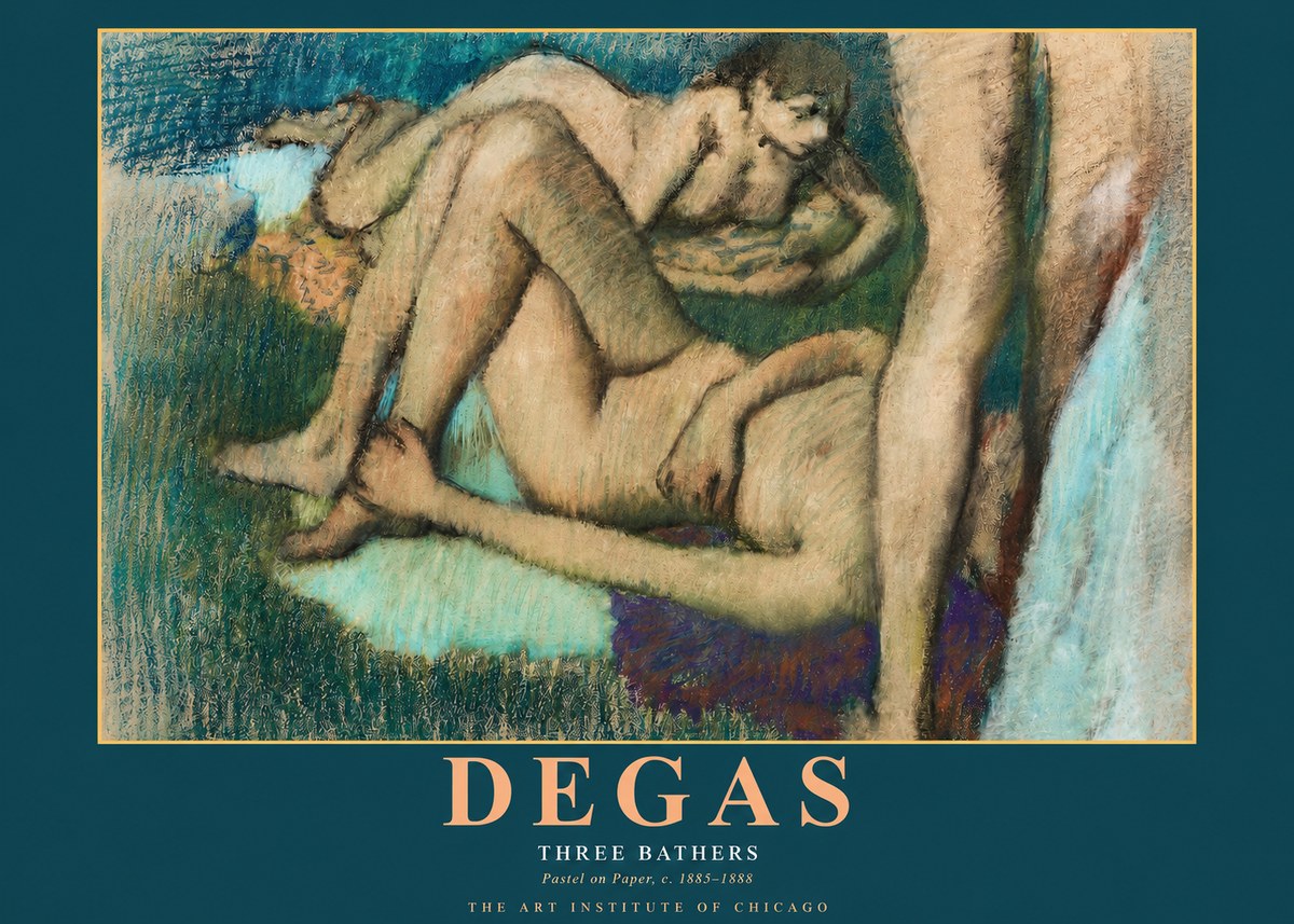 Edgar Degas Three Bathers No2 - Affiche