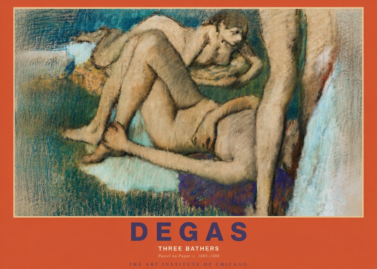 Edgar Degas Three Bathers No3 - Affiche