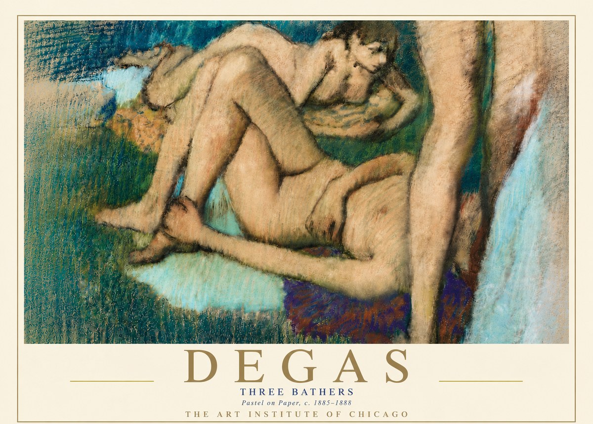 Edgar Degas Three Bathers No6 - Affiche