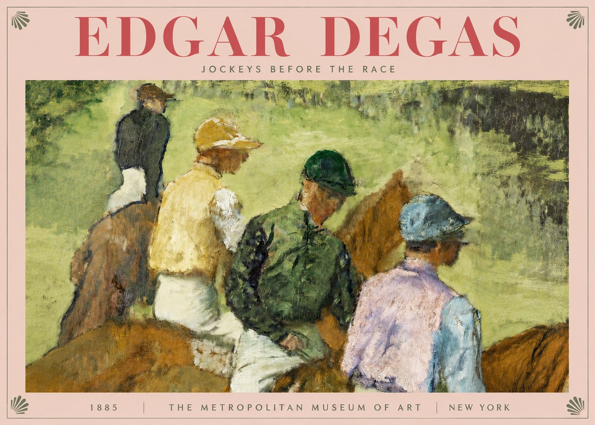 Edgar Degas Jockeys Before the Race No3 - Affiche