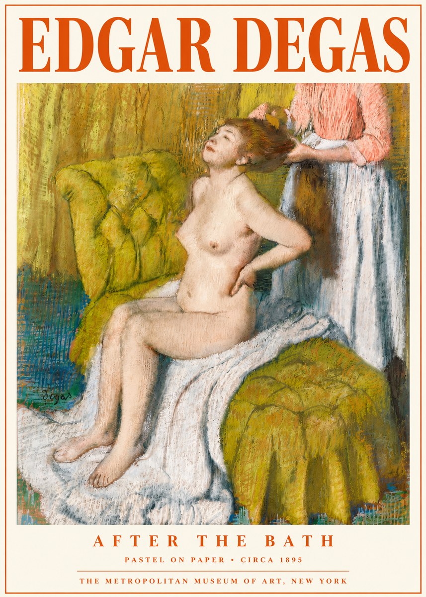 Edgar Degas After the Bath III No4 - Affiche