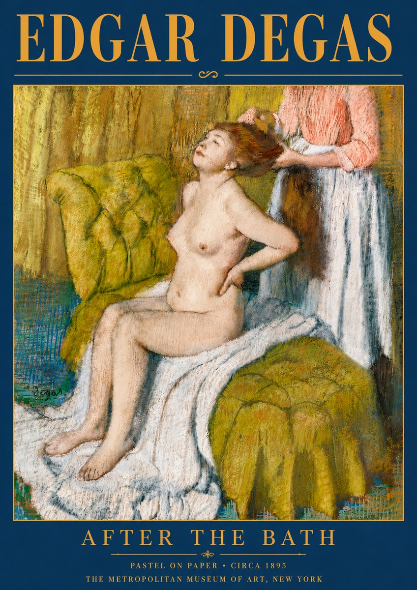 Edgar Degas After the Bath III No6 - Affiche