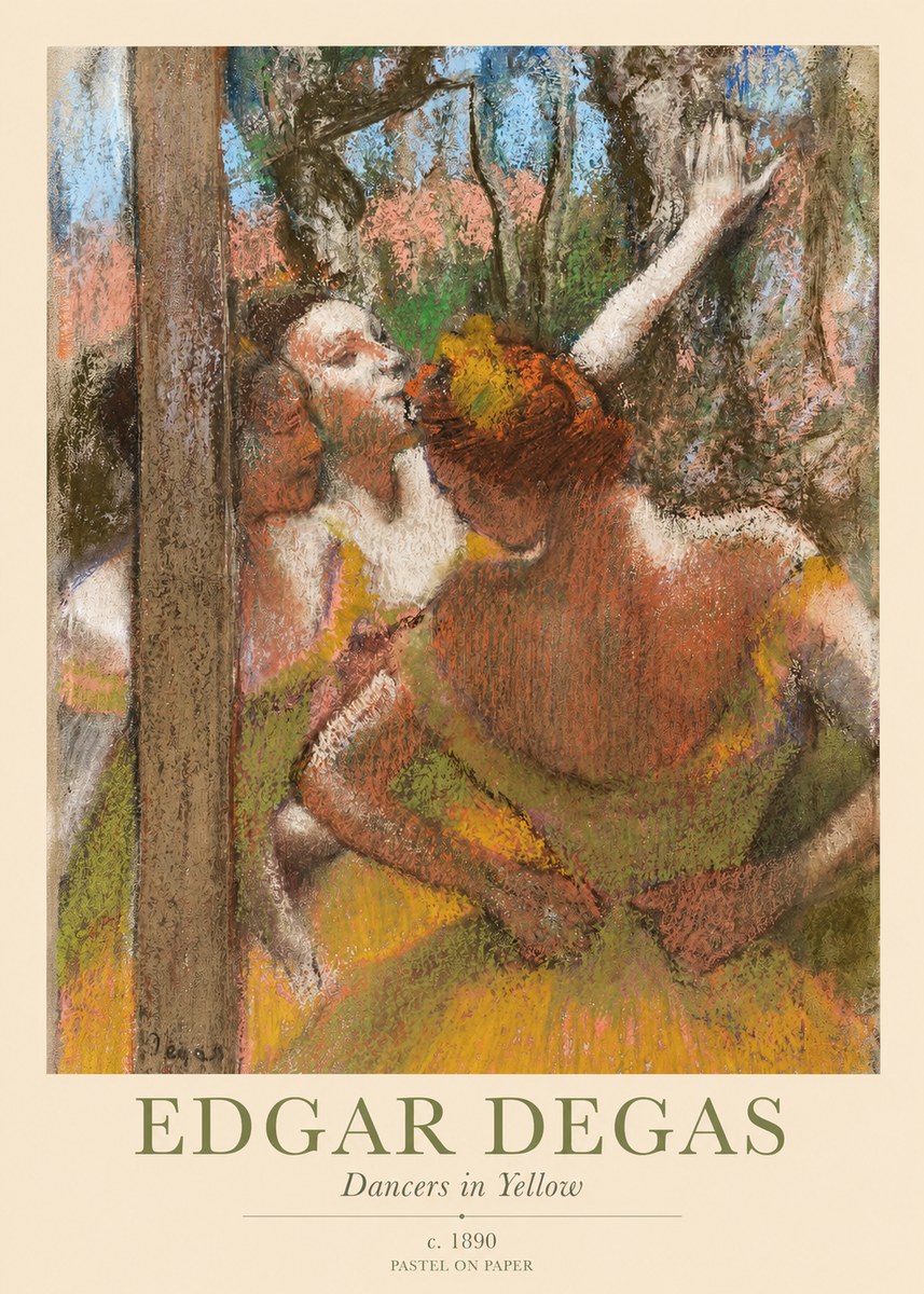 Edgar Degas Dancers in Yellow No1 - Affiche
