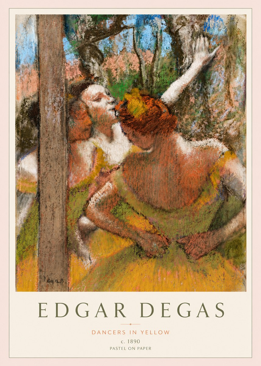 Edgar Degas Dancers in Yellow No3 - Affiche