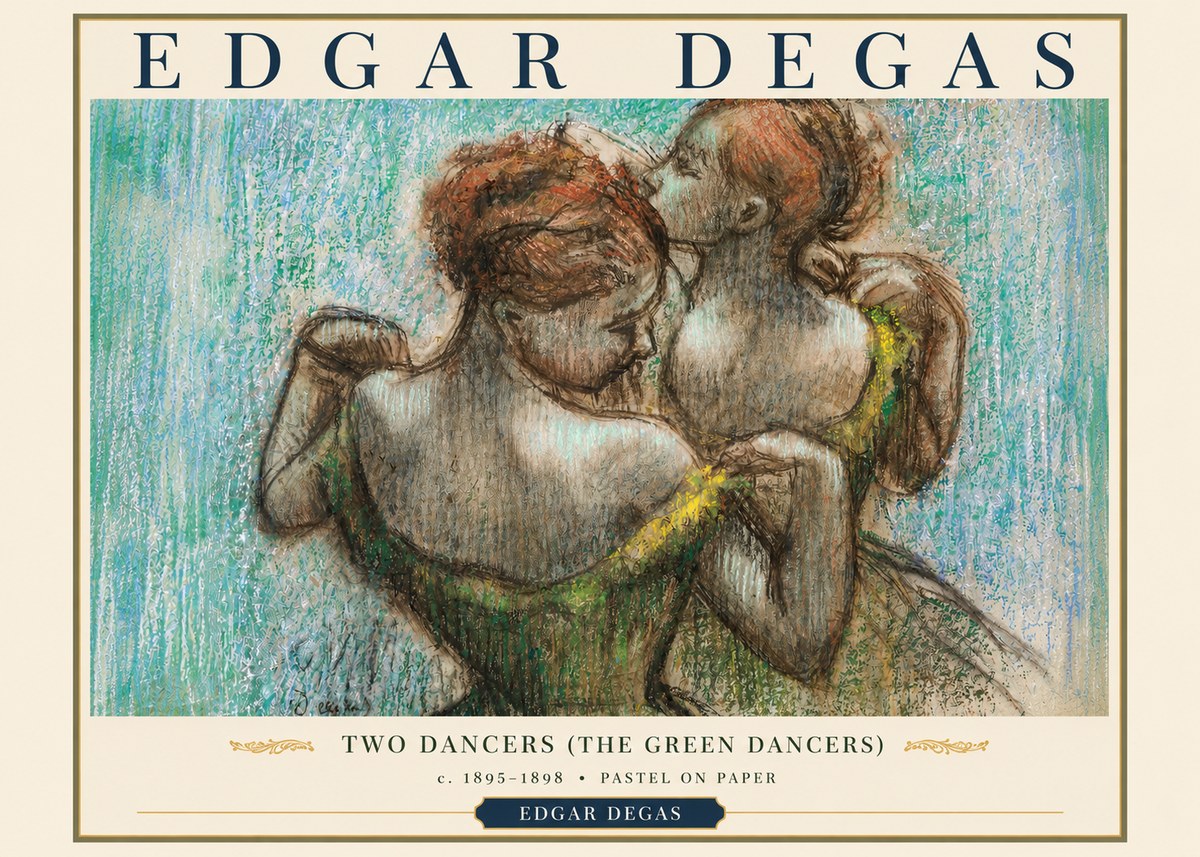Edgar Degas Two Dancers (the Green Dancers) No3 - Affiche