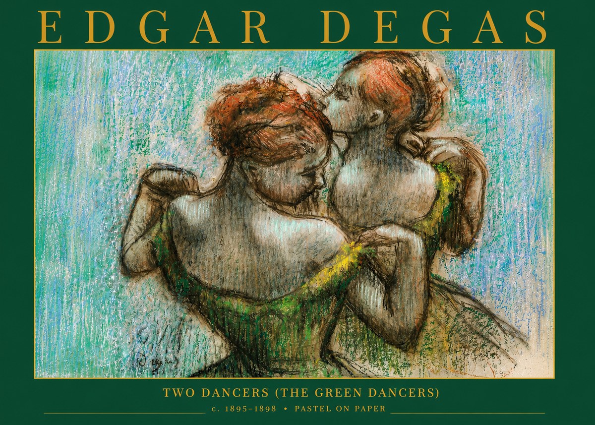 Edgar Degas Two Dancers (the Green Dancers) No4 - Affiche