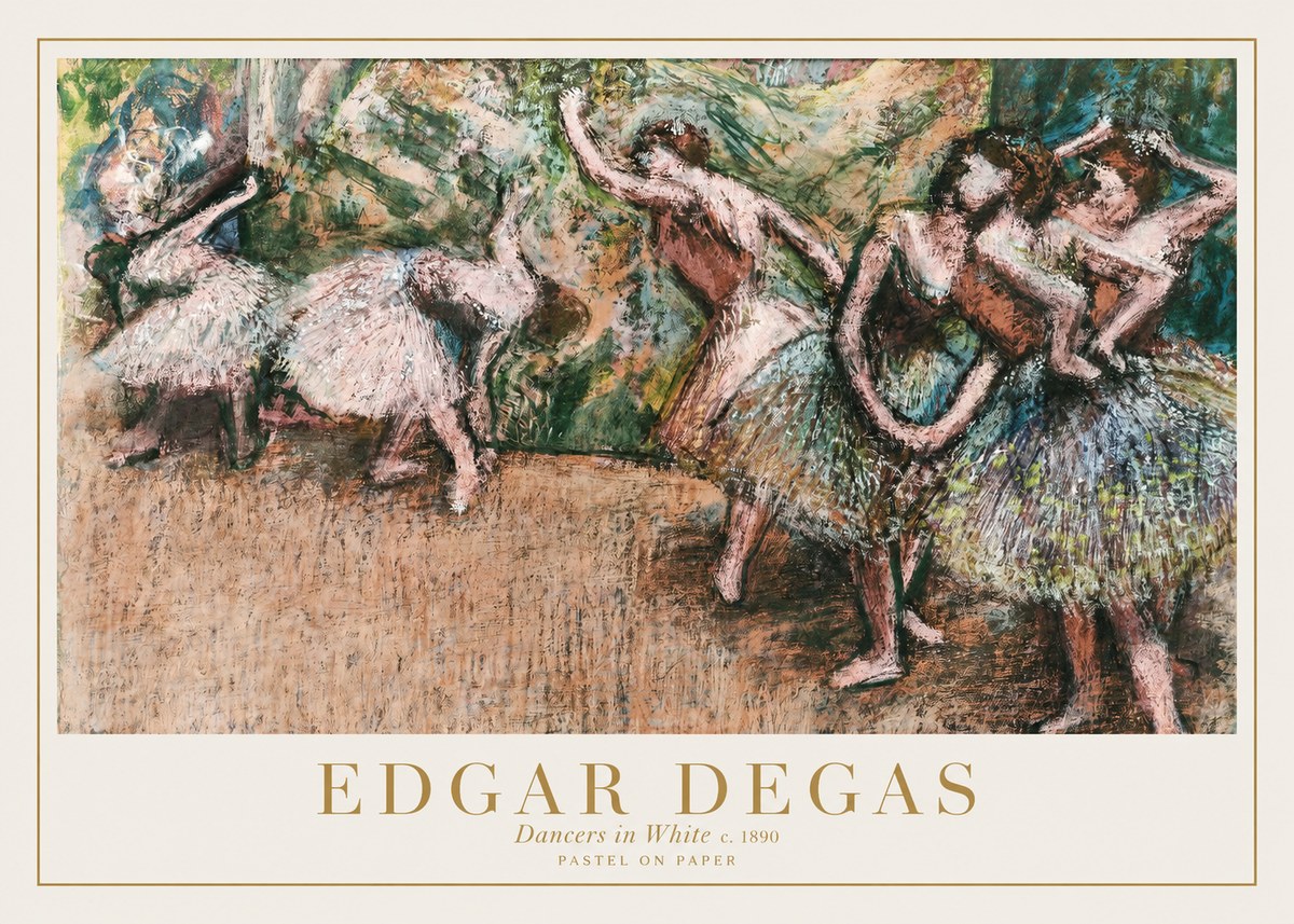 Edgar Degas Dancers in White C. 1890 No1 - Affiche